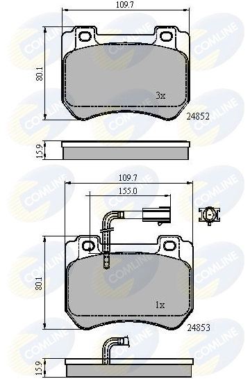 COMLINE fékbetétkészlet, tárcsafék - CBP12102 - TothCarparts
