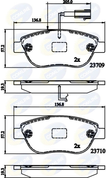 COMLINE fékbetétkészlet, tárcsafék - CBP12140 - TothCarparts