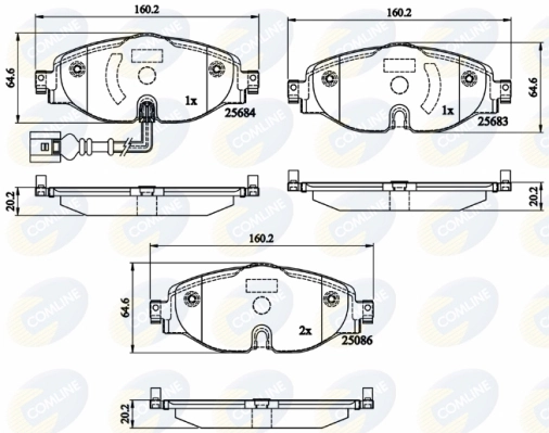 COMLINE fékbetétkészlet, tárcsafék - CBP12158 - TothCarparts