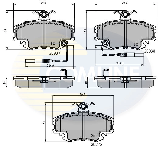 COMLINE fékbetétkészlet, tárcsafék - CBP1431 - TothCarparts