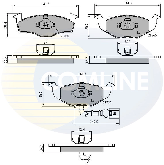 COMLINE fékbetétkészlet, tárcsafék - CBP1707 - TothCarparts