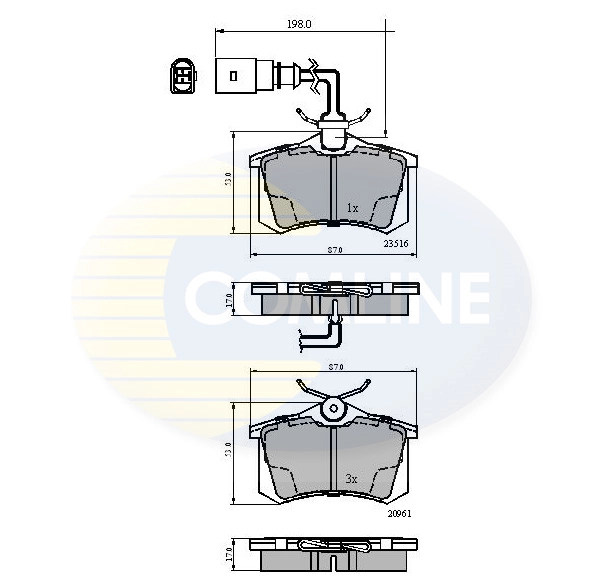 COMLINE fékbetétkészlet, tárcsafék - CBP1797 - TothCarparts