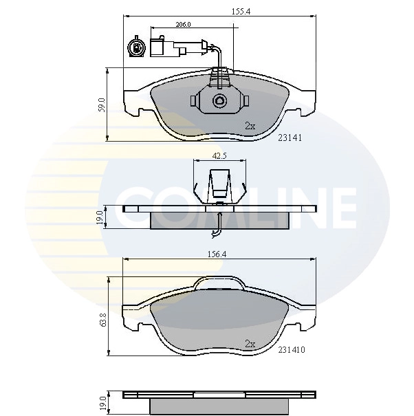 COMLINE fékbetétkészlet, tárcsafék - CBP1856 - TothCarparts