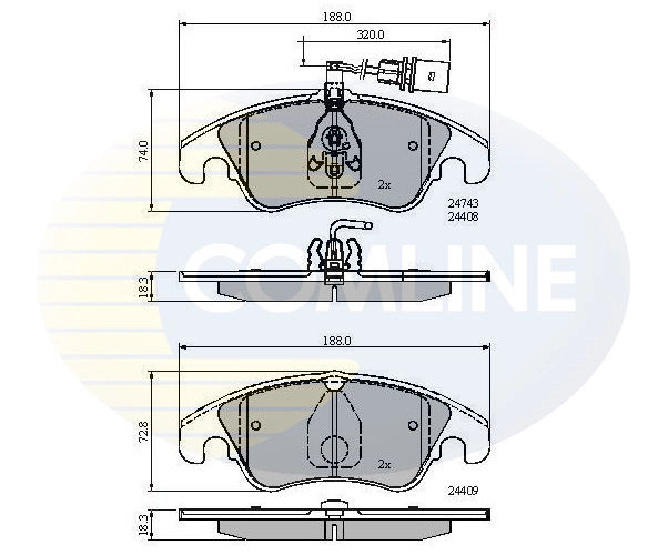 COMLINE fékbetétkészlet, tárcsafék - CBP21789 - TothCarparts