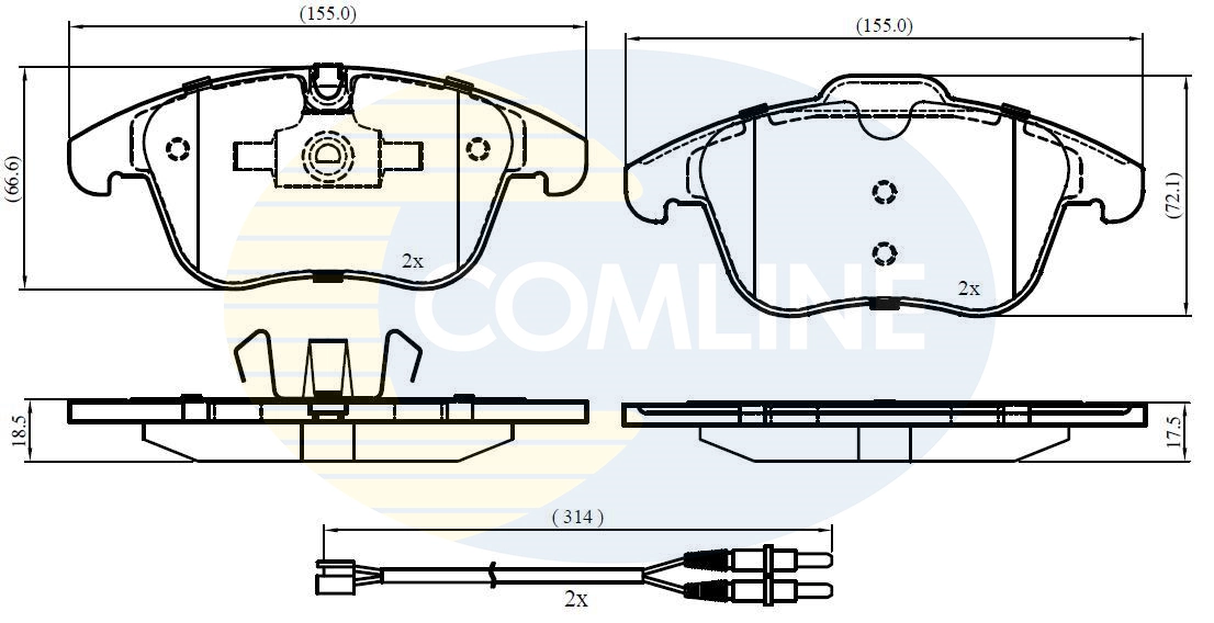 COMLINE fékbetétkészlet, tárcsafék - CBP22002 - TothCarparts