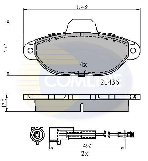 COMLINE fékbetétkészlet, tárcsafék - CBP2509 - TothCarparts