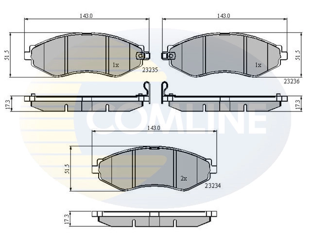 COMLINE fékbetétkészlet, tárcsafék - CBP31188 - TothCarparts
