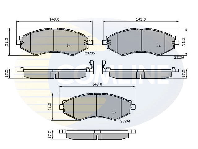 COMLINE fékbetétkészlet, tárcsafék - CBP31189 - TothCarparts