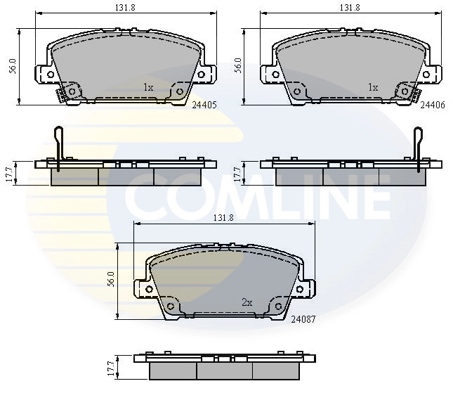 COMLINE fékbetétkészlet, tárcsafék - CBP31586 - TothCarparts