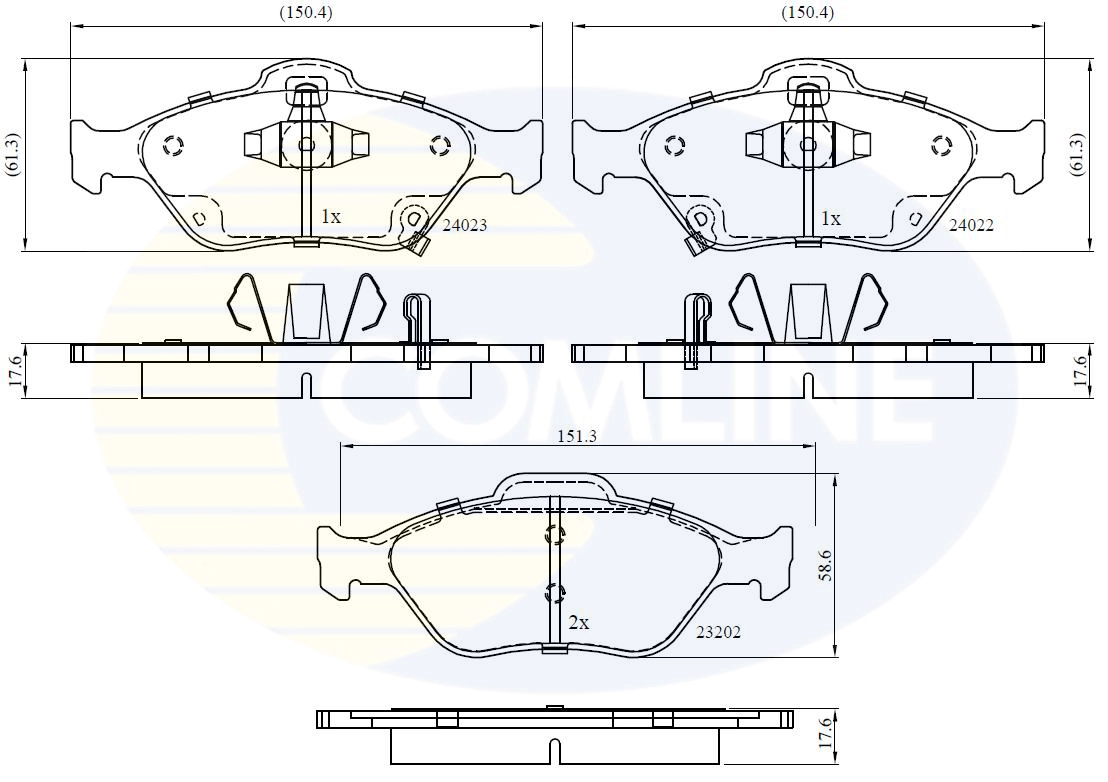 COMLINE fékbetétkészlet, tárcsafék - CBP31637 - TothCarparts