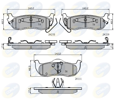 COMLINE fékbetétkészlet, tárcsafék - CBP31734 - TothCarparts