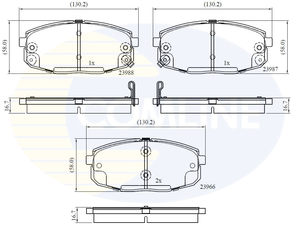 COMLINE fékbetétkészlet, tárcsafék - CBP31798 - TothCarparts