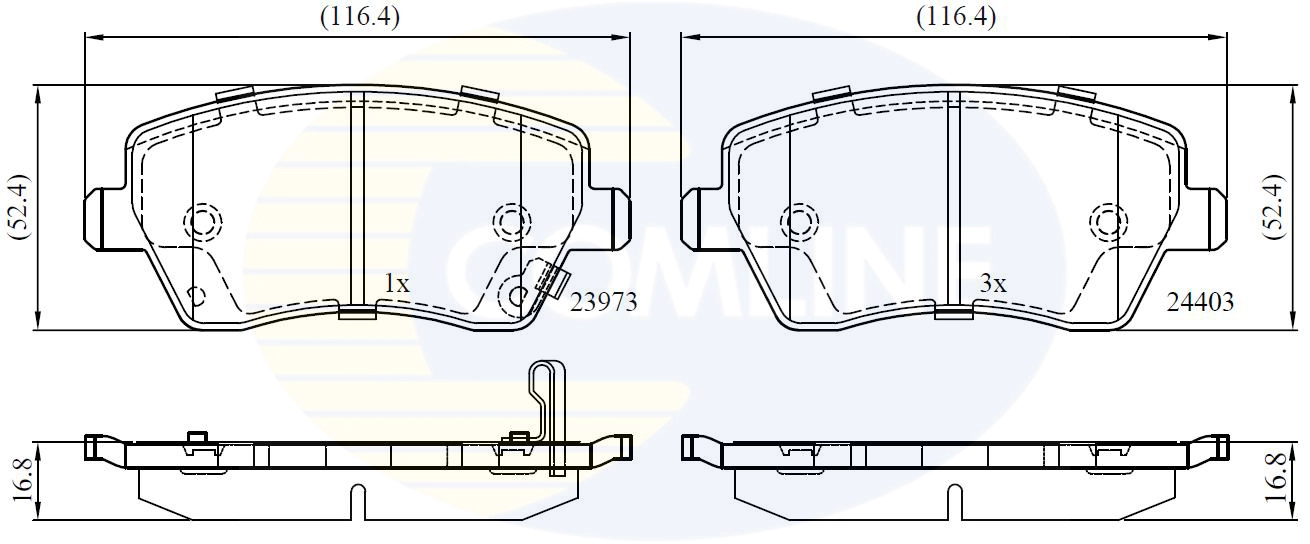 COMLINE fékbetétkészlet, tárcsafék - CBP32008 - TothCarparts