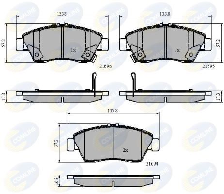 COMLINE fékbetétkészlet, tárcsafék - CBP32009 - TothCarparts
