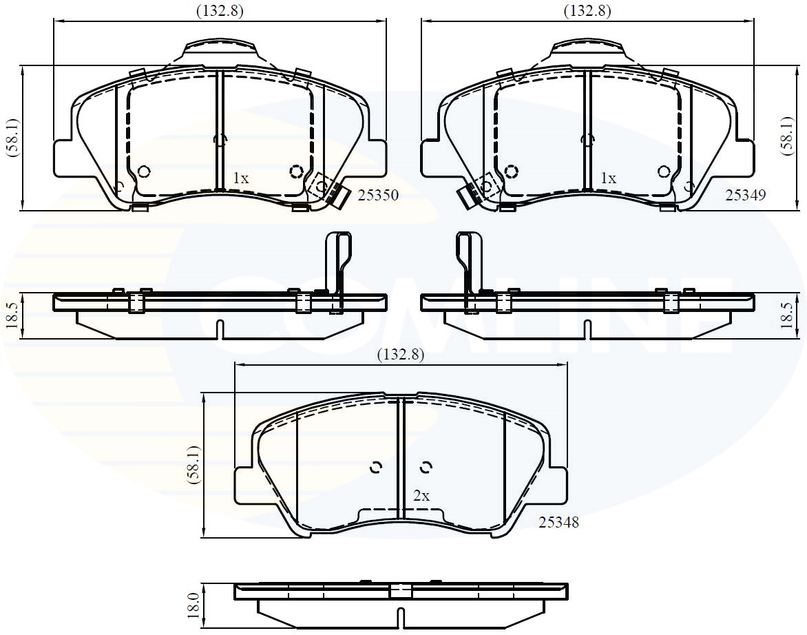 COMLINE fékbetétkészlet, tárcsafék - CBP32040 - TothCarparts