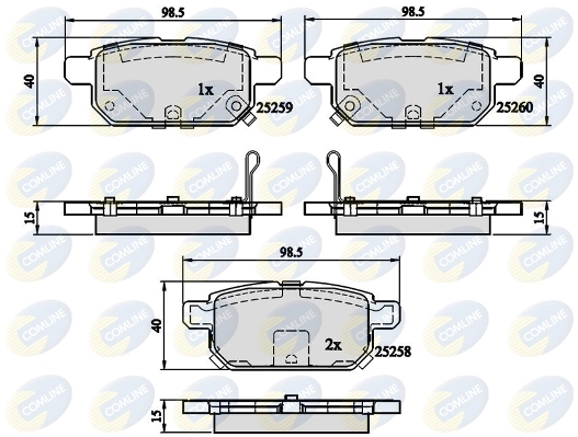COMLINE fékbetétkészlet, tárcsafék - CBP32128 - TothCarparts
