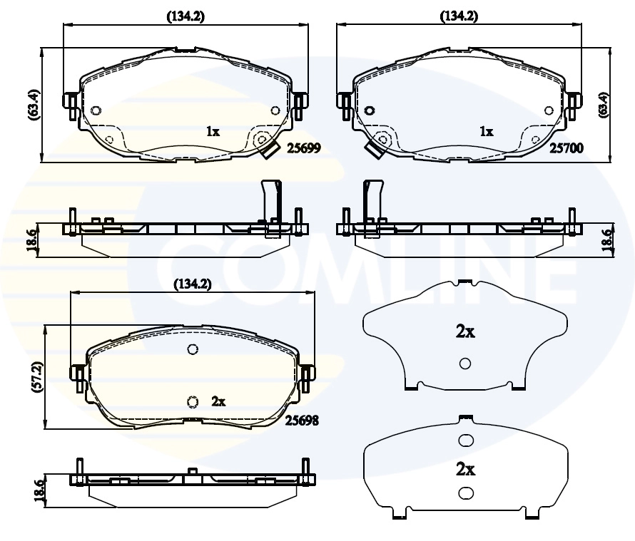 COMLINE fékbetétkészlet, tárcsafék - CBP32207 - TothCarparts