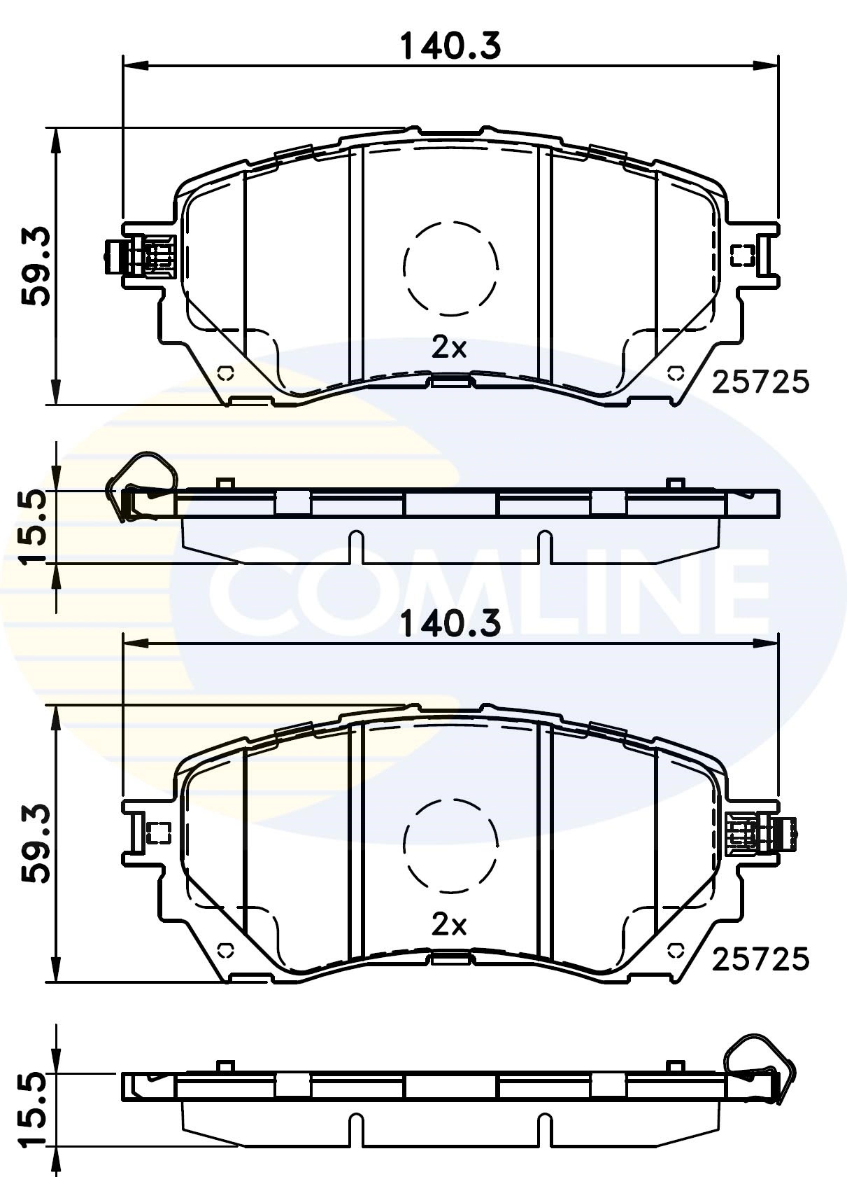 COMLINE fékbetétkészlet, tárcsafék - CBP32237 - TothCarparts