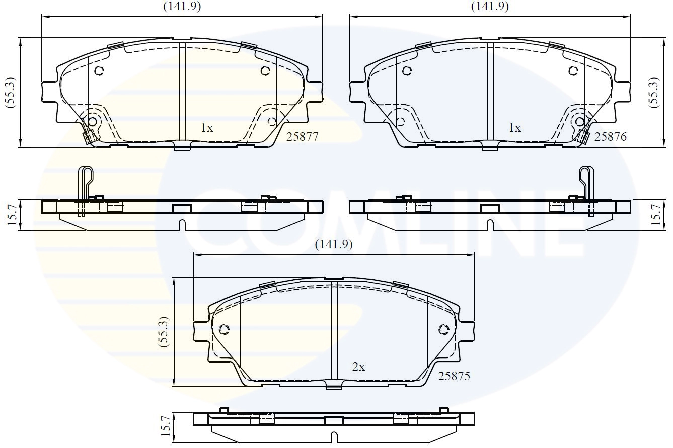 COMLINE fékbetétkészlet, tárcsafék - CBP32242 - TothCarparts