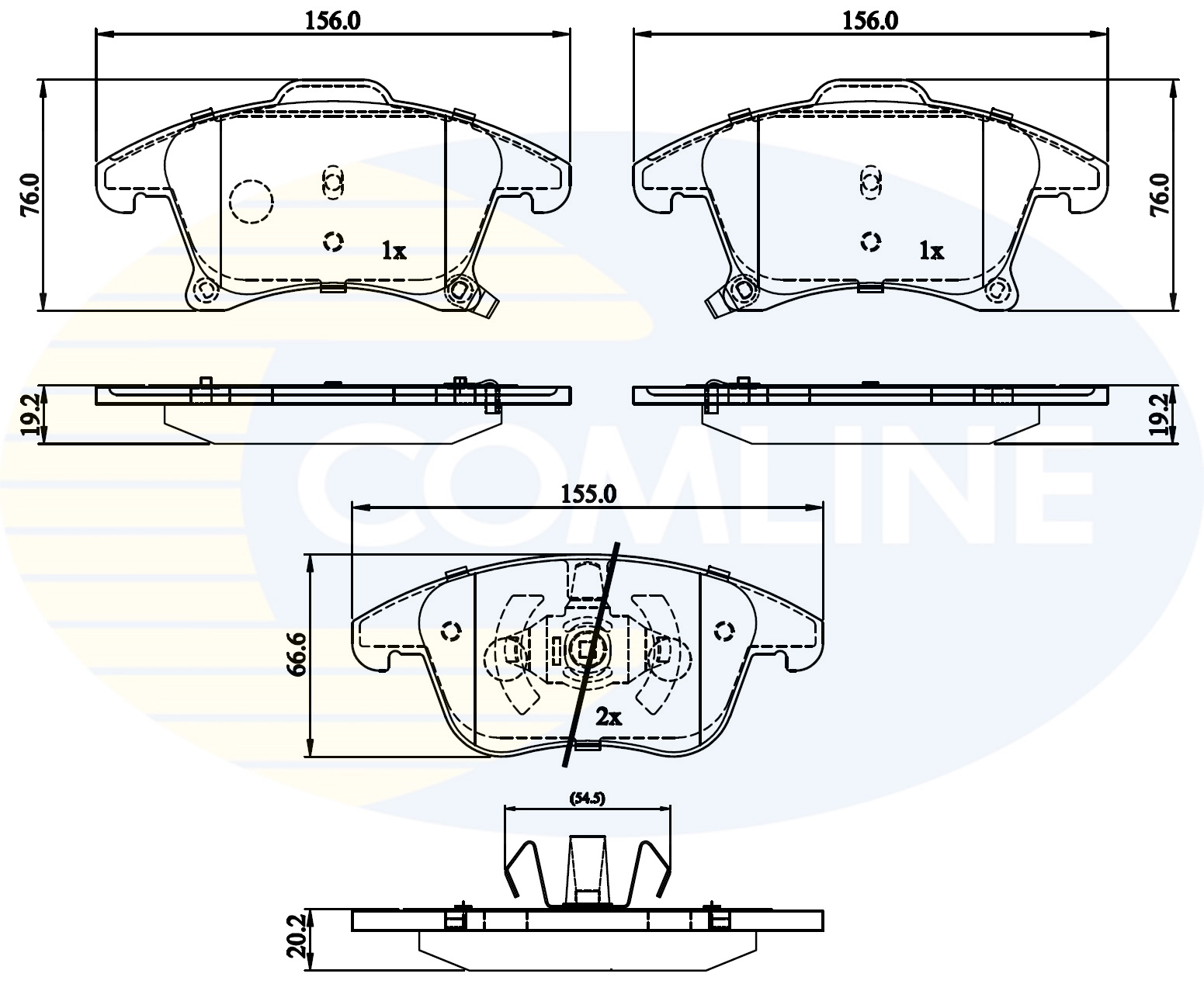 COMLINE fékbetétkészlet, tárcsafék - CBP32286 - TothCarparts