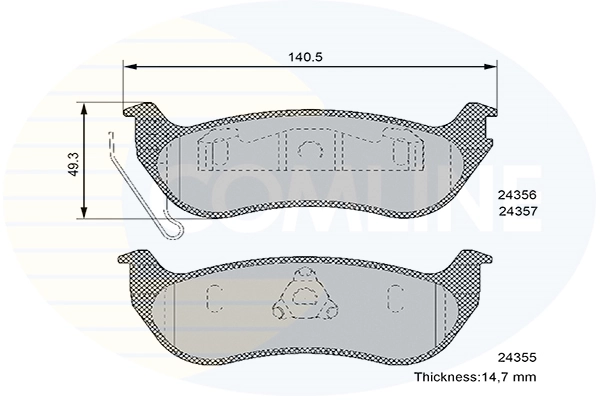 COMLINE fékbetétkészlet, tárcsafék - CBP36087 - TothCarparts