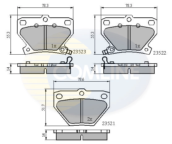 COMLINE fékbetétkészlet, tárcsafék - CBP3841 - TothCarparts