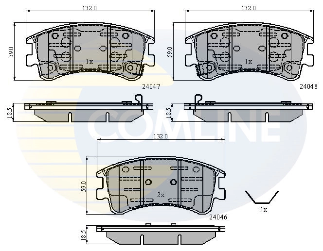 COMLINE fékbetétkészlet, tárcsafék - CBP3950 - TothCarparts