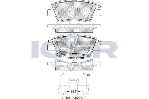 ANDEL fékbetétkészlet, tárcsafék - 182036 - TothCarparts