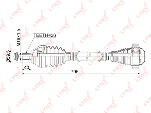 LYNXAUTO hajtótengely - CD-1139 - TothCarparts