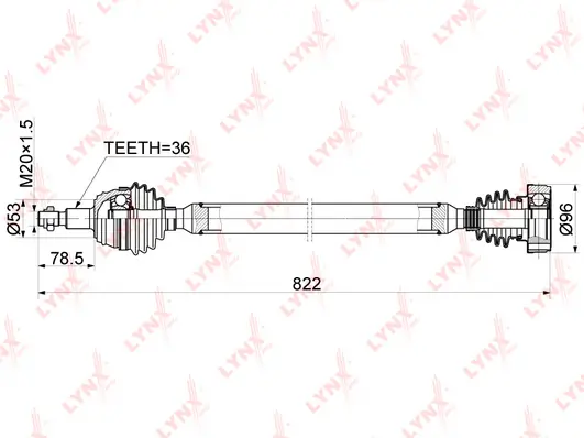 LYNXAUTO hajtótengely - CD-1220 - TothCarparts