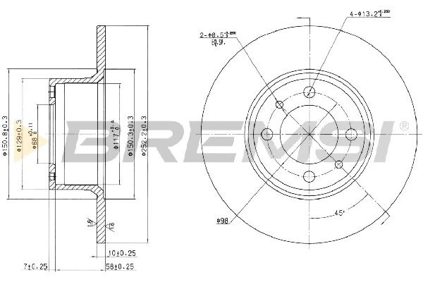 BREMSI féktárcsa - CD6035S - TothCarparts