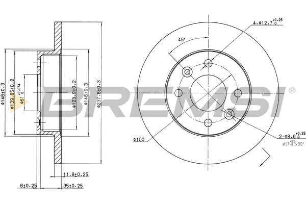 BREMSI féktárcsa - CD6055S - TothCarparts