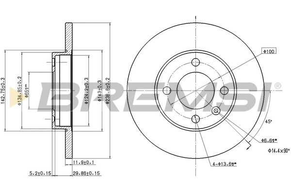 BREMSI féktárcsa - CD6103S - TothCarparts