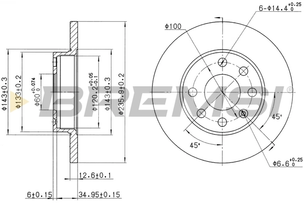 BREMSI féktárcsa - CD6116S - TothCarparts