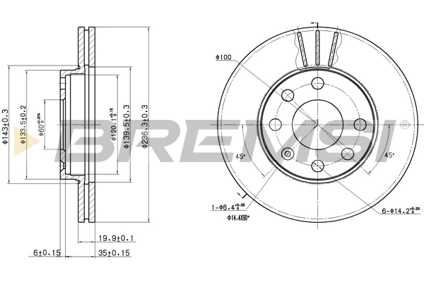 BREMSI féktárcsa - CD6151V - TothCarparts