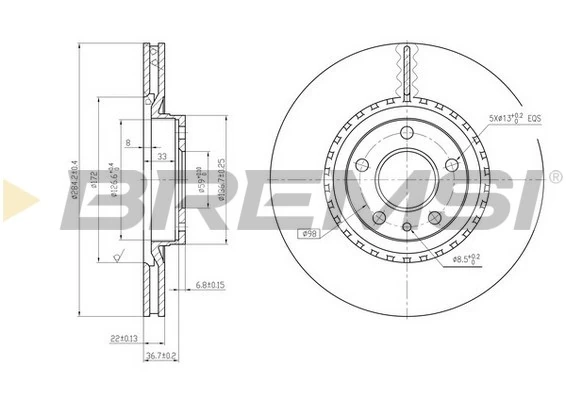 BREMSI féktárcsa - CD6156V - TothCarparts