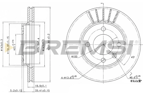 BREMSI féktárcsa - CD6175V - TothCarparts