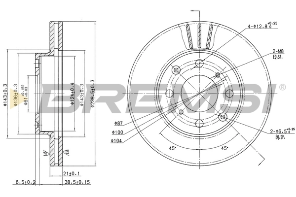 BREMSI féktárcsa - CD6447V - TothCarparts