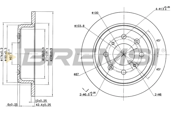 BREMSI féktárcsa - CD6468S - TothCarparts