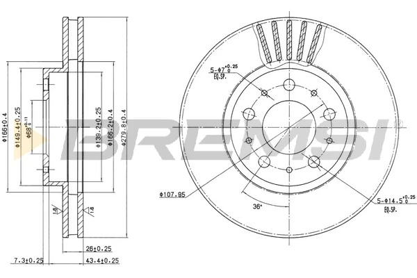 BREMSI féktárcsa - CD6605V - TothCarparts