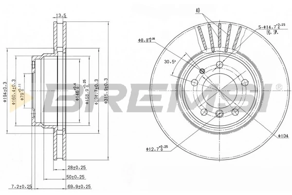 BREMSI féktárcsa - CD6624V - TothCarparts