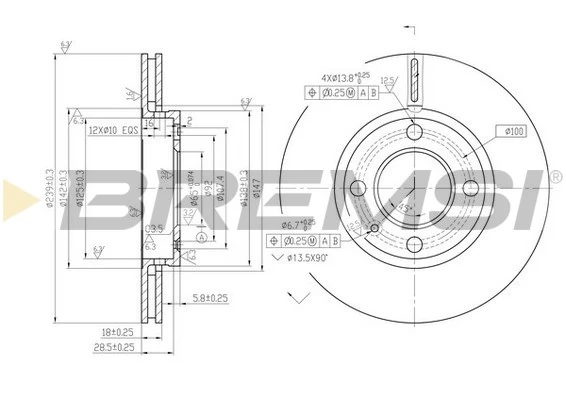 BREMSI féktárcsa - CD6812V - TothCarparts
