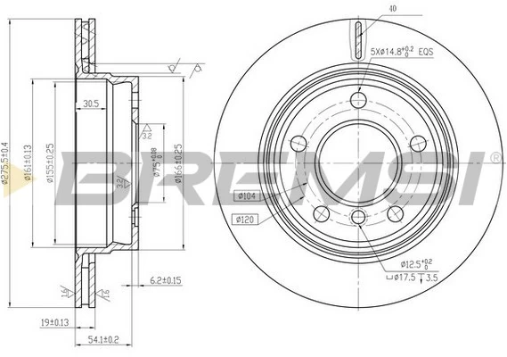 BREMSI féktárcsa - CD6831V - TothCarparts