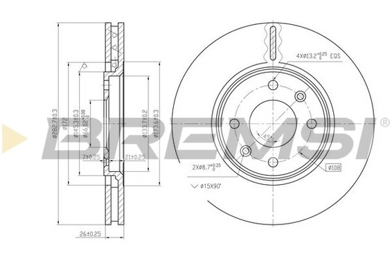 BREMSI féktárcsa - CD6841V - TothCarparts