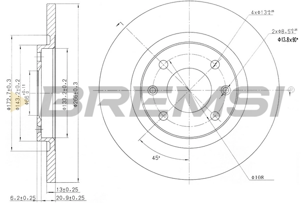 BREMSI féktárcsa - CD7000S - TothCarparts