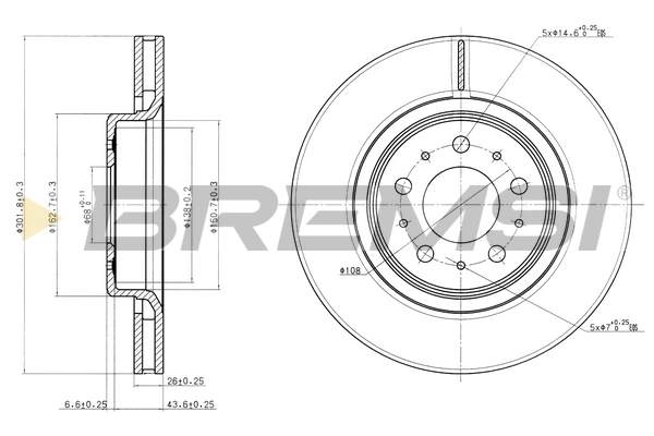 BREMSI féktárcsa - CD7031V - TothCarparts