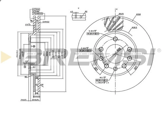BREMSI féktárcsa - CD7042V - TothCarparts