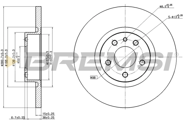BREMSI féktárcsa - CD7057S - TothCarparts