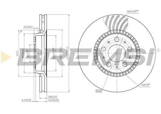 BREMSI féktárcsa - CD7078V - TothCarparts