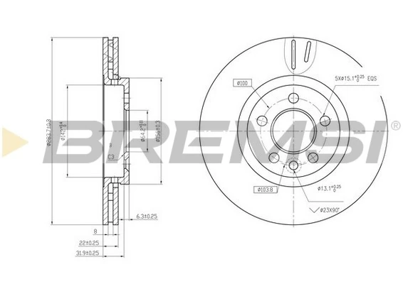 BREMSI féktárcsa - CD7080V - TothCarparts